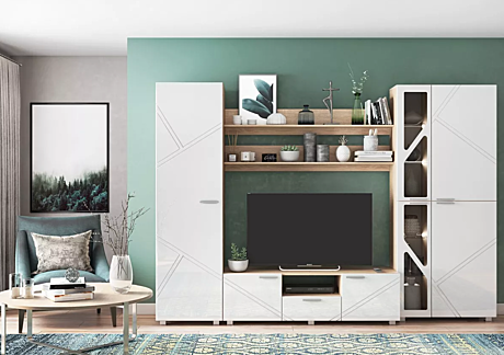 Гостиная МАНХЕТЕН НМ ( Комплект ) Корпус - Дуб Сонома светлый