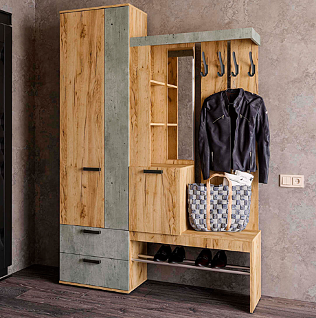 Прихожая Трамп крафт/бетон