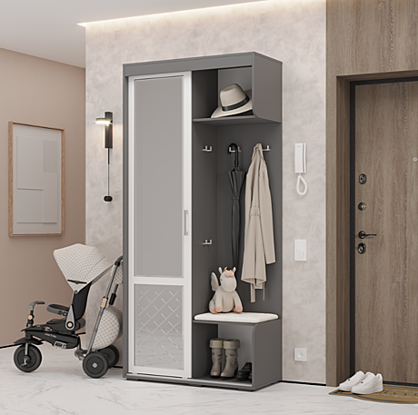 Прихожая Варда графит/белый