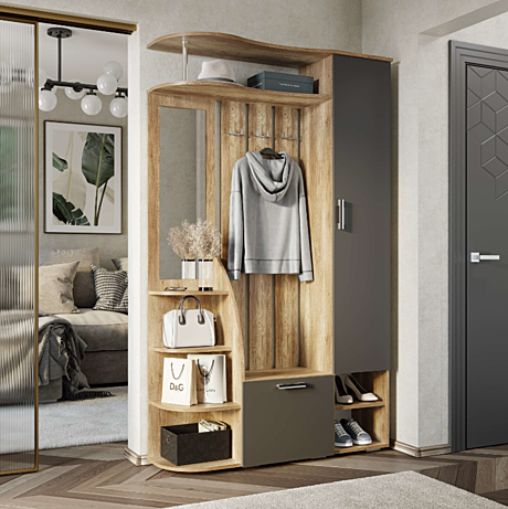 Прихожая Агата ПР-03 дуб каньон/графит